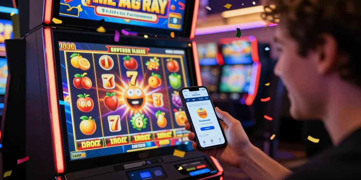 Player celebrating a win on a slot deposit 1000 site with exciting visuals and promotions