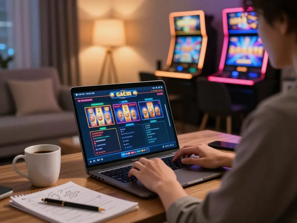 Engaging in slot gacor gameplay while analyzing strategies at home.