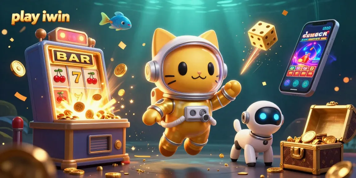 Play iwin with vibrant characters in a glittering casino cosmos, showcasing exciting gaming elements.