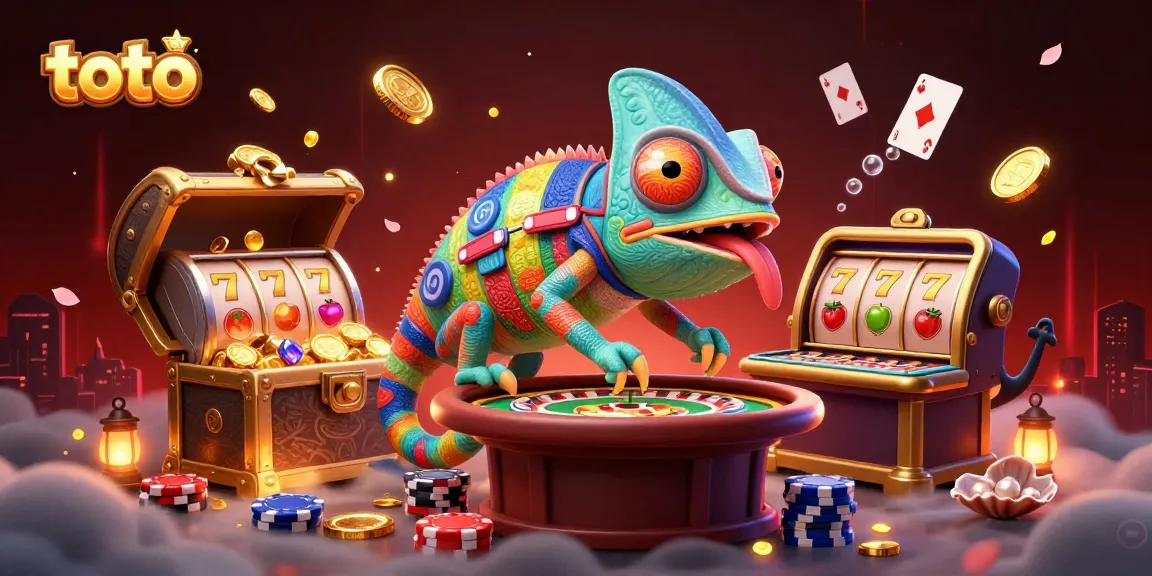Engage with the thrilling atmosphere of toto casino, featuring a vibrant chameleon owner and dynamic gaming elements.