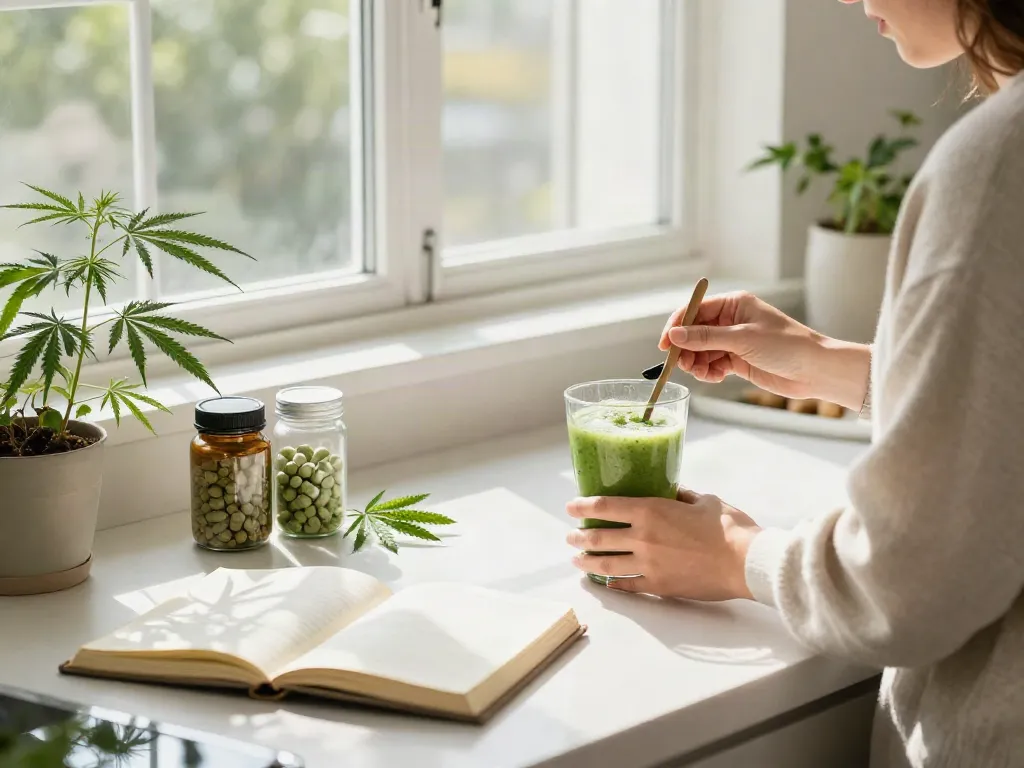 Buy weed online with high-quality CBD smoothie preparation using natural ingredients and hemp extract.