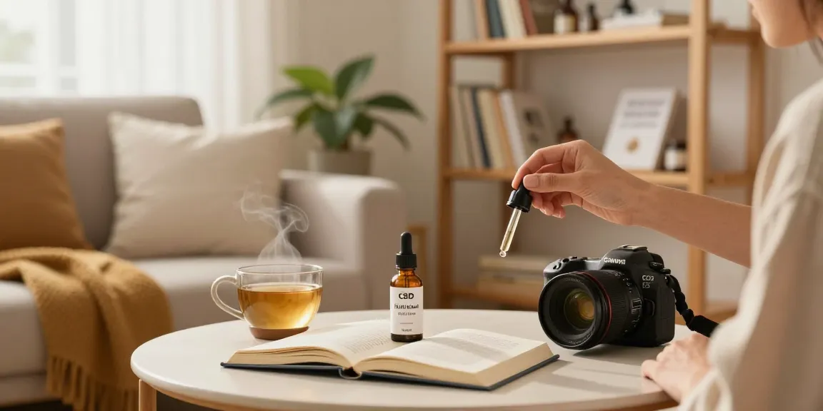 Enjoying full spectrum cbd oil from CBD North in a calming, serene living space.