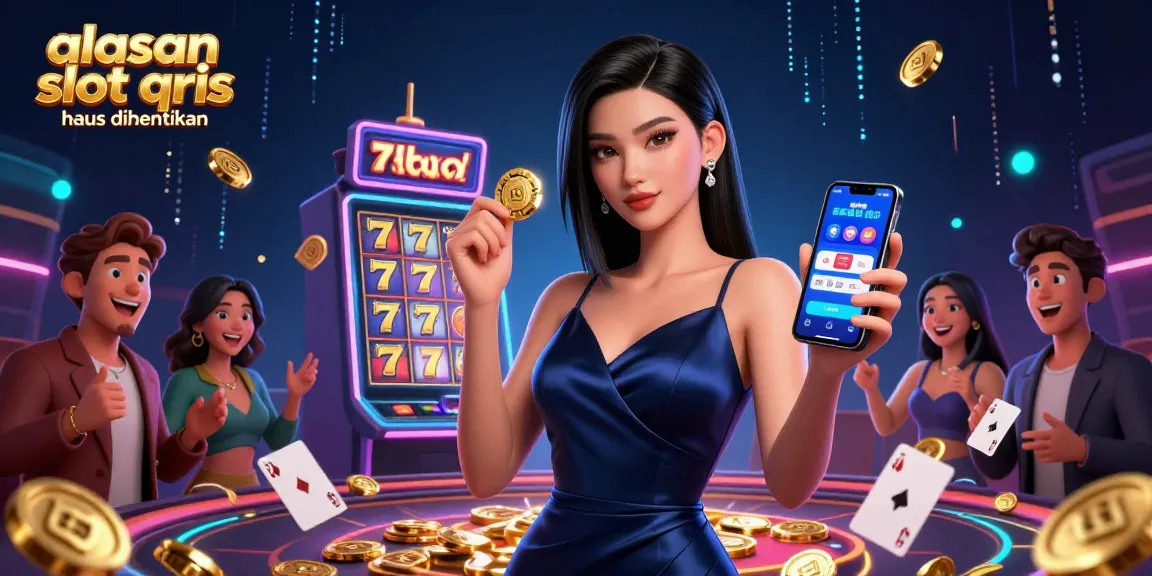 Engage with the excitement of gambling, focusing on alasan slot qris harus dihentikan amidst vibrant casino visuals.