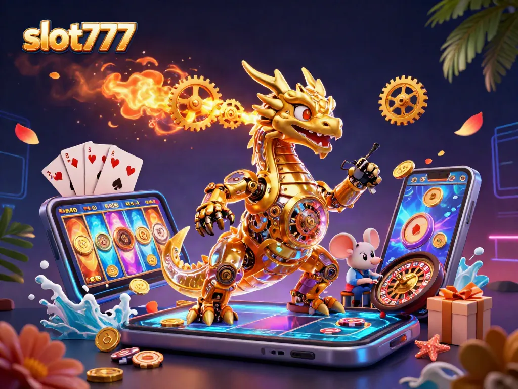 Mainkan slot777 dengan mesin slot berwarna-warni yang menampilkan harta karun kemenangan yang melimpah.