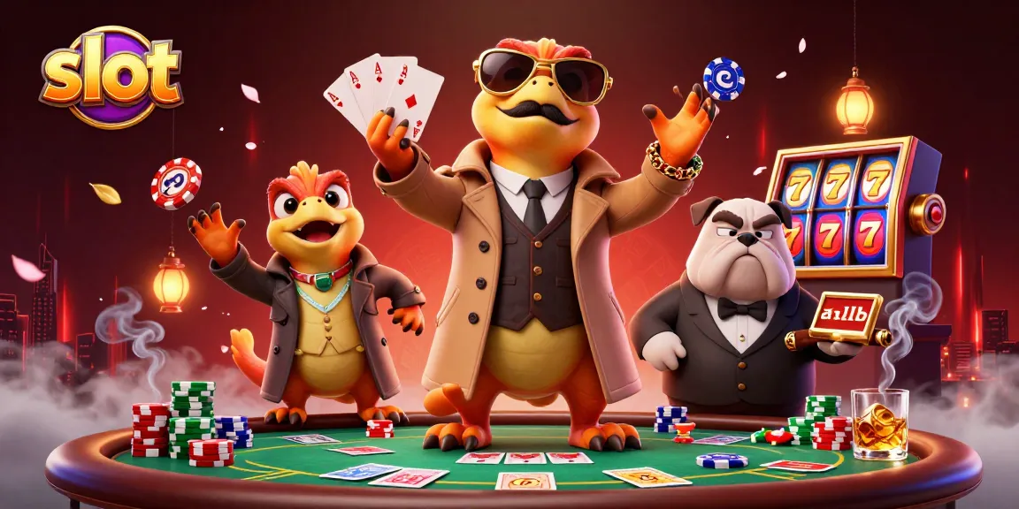 Spin the slots with cartoon raptors in a trench coat entering a casino lounge scene.