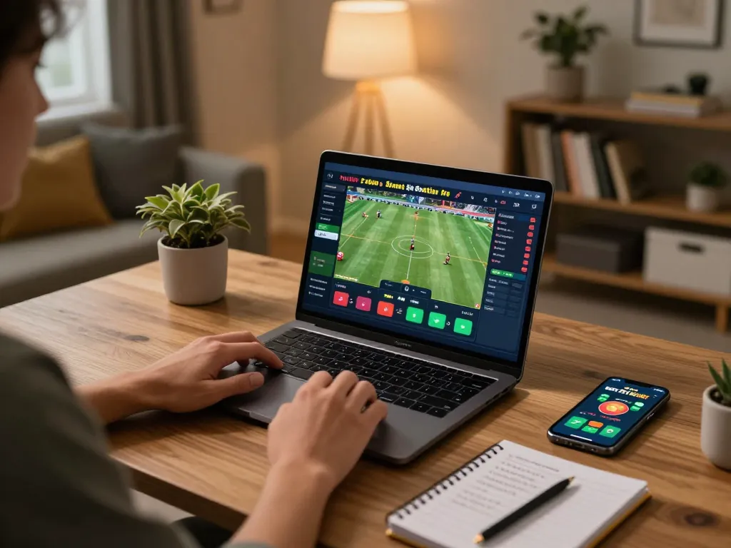 Engaging sports betting action on Trang Chủ RR88 with live odds displayed on laptop.