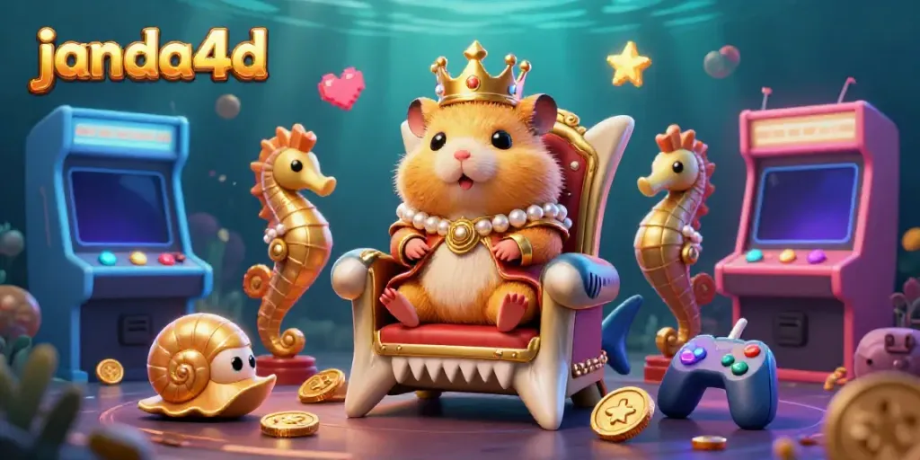 Gambarkan pengalaman taruhan menarik di janda4d dengan hamster raja dan pengawal laut dalam suasana kasino.