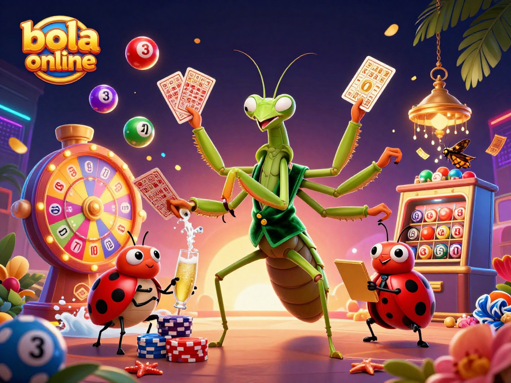 Experience vibrant gameplay in bola online with our animated casino scene filled with lottery excitement.