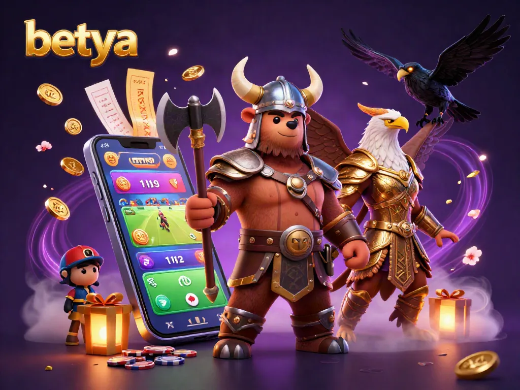 Betya enhances the excitement of sports betting with dynamic 3D illustration capturing thrill and anticipation.