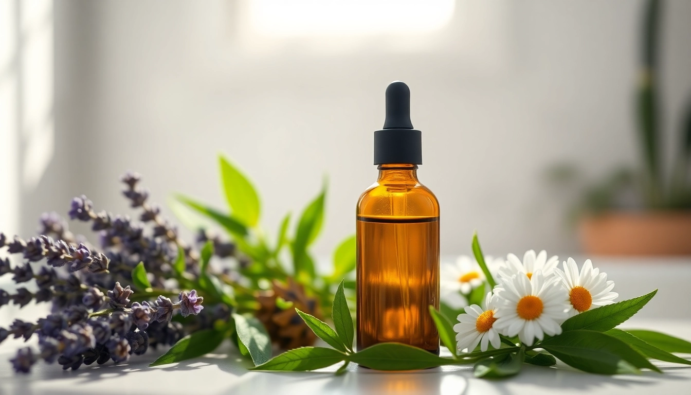 Apply CBD oil for skin with a calming skincare routine featuring fresh botanicals.