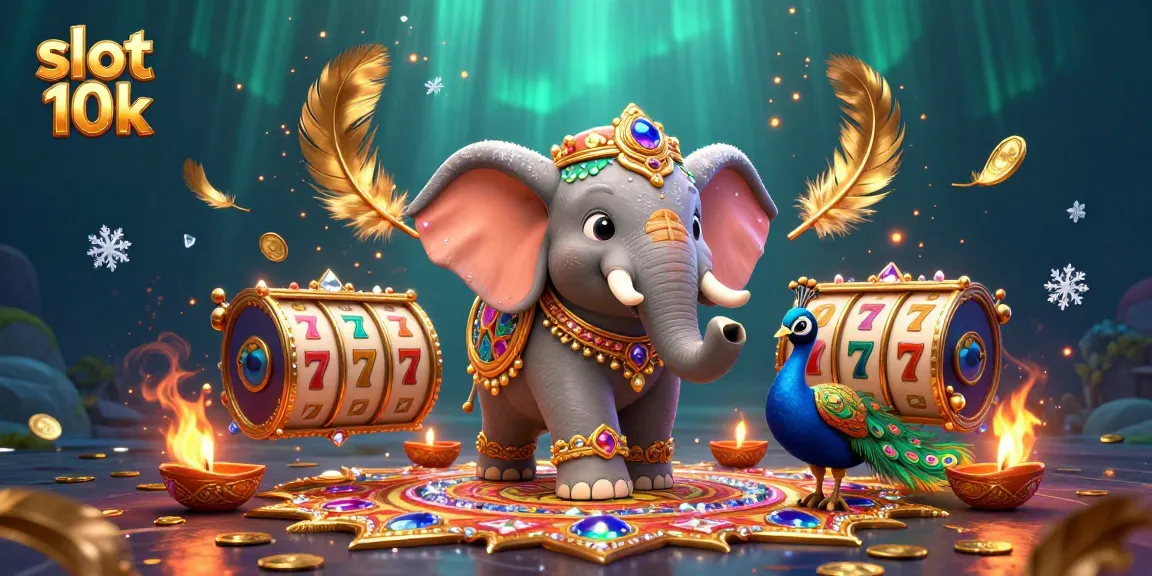 Experience thrilling wins at slot 10k with dynamic visuals of a cartoon Diwali-themed scene.