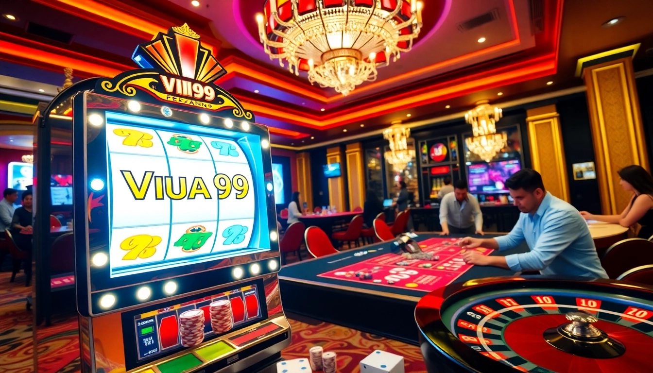 Experience the excitement of Vua99 slot games amidst vibrant casino action.