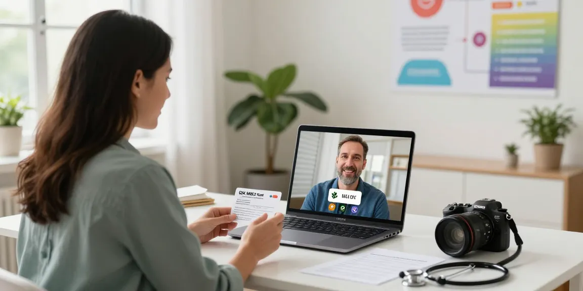 Consultation scene for acquiring an OK MMJ card with a healthcare professional and patient.
