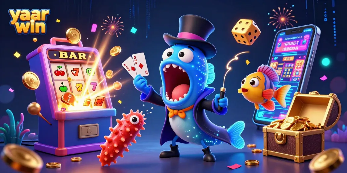 Experience the magic of yaar win with a vibrant deep-sea gambling scene featuring unique casino characters.
