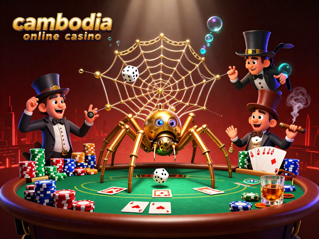 Experience the thrill at Cambodia online casino with a vibrant steampunk-themed illustration showcasing dynamic gaming elements.
