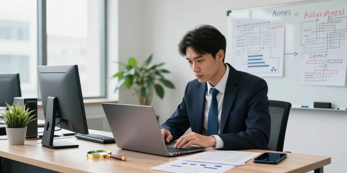 Professional analyzing asset tracing techniques in a modern office
