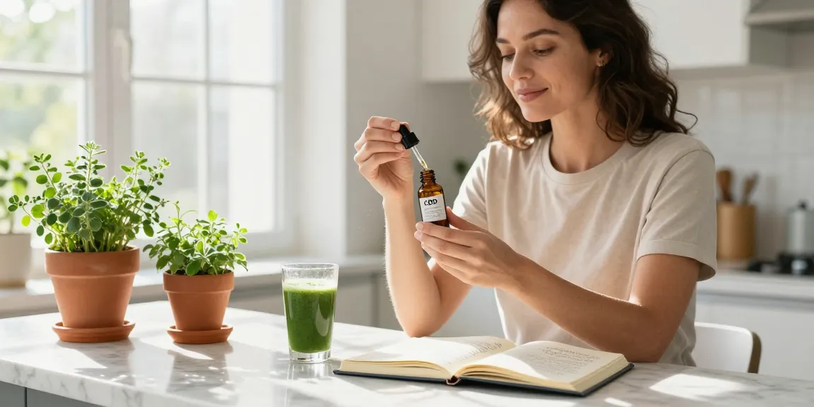 Natural wellness scene featuring dope vapes, CBD oil, and hemp plants promoting healthy routines.