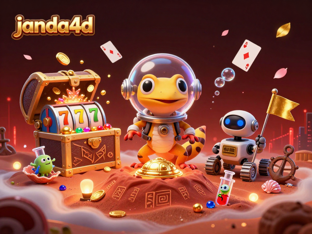 Engage with janda4d in this stunning 3D casino illustration showcasing Martian adventure.