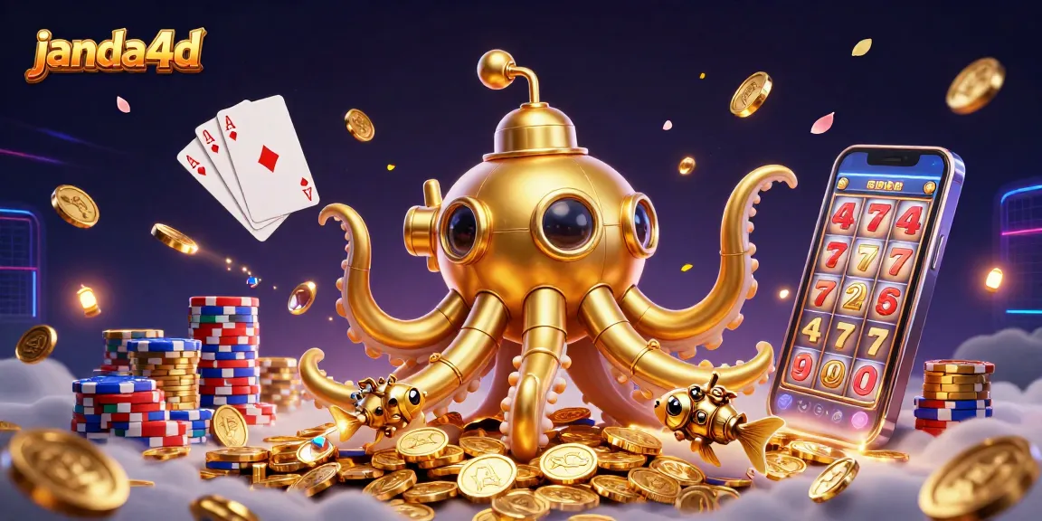 Experience endless winning action with janda4d in this vibrant, immersive 3D casino illustration.