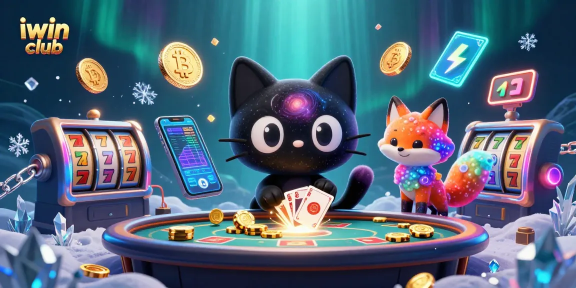 Experience thrilling wins at iwin club with a cosmic casino adventure featuring a black hole kitty.