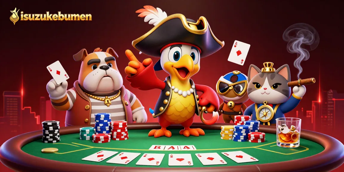 Engage with the vibrant isuzukebumen casino scene featuring spirited characters and dynamic poker elements.