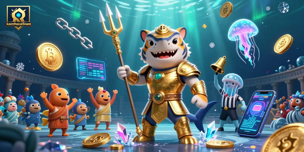 Engage with keonhacai5nam in a thrilling underwater betting arena featuring a gladiator shark and crypto elements.