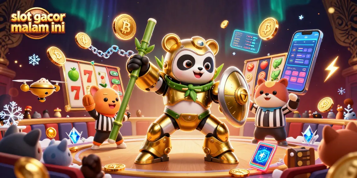 Menangkan slot gacor malam ini dengan simbol jackpot dan karakter mengesankan dalam ilustrasi 3D.
