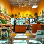 Engaging view inside a Weed Store with vibrant products and friendly staff assisting customers.