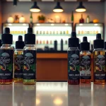 Experience premium Vape & E-Liquids with a vibrant display of customizable flavor options in a welcoming vape shop.