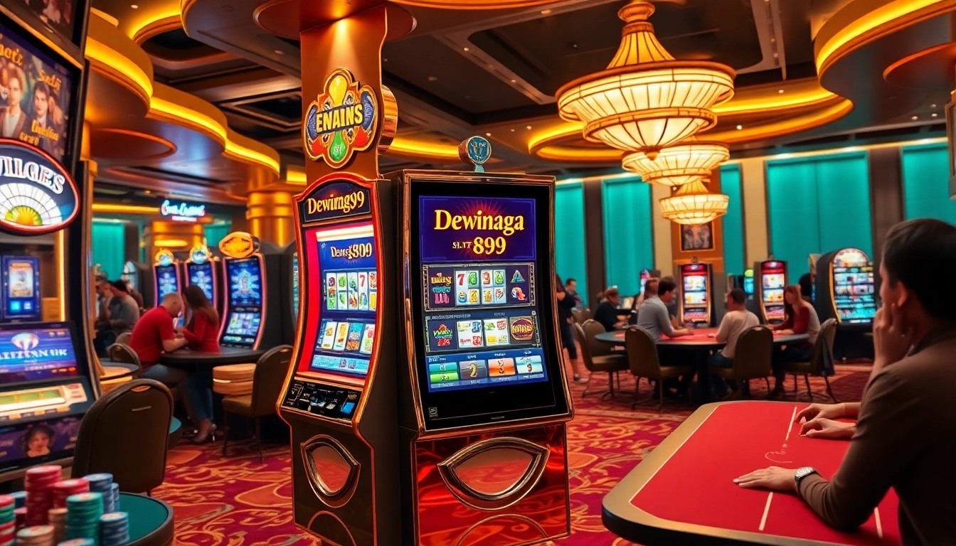 Mesin slot Dewanaga89 menarik para pemain antusias dalam suasana kasino yang hidup.