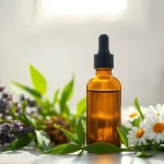 Apply CBD oil for skin with a calming skincare routine featuring fresh botanicals.