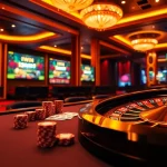 Experience thrilling games at IWIN's luxurious online casino with vibrant poker tables and roulette.