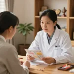 Consultation at 영통한의원 showcasing traditional treatment and herbal remedies.