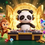 Experience the thrill of onbet with lively characters and dazzling casino elements in a vibrant scene.