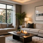 Luxurious living room designed by www.dgi-chicago.com showcasing modern elegance and comfort.