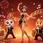 Experience the excitement of red88 with a lively casino-themed scene featuring vibrant characters and gameplay elements.