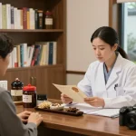 Consultation at 수원한의원 clinic, where traditional Korean medicine meets modern healthcare.