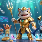Engage with keonhacai5nam in a thrilling underwater betting arena featuring a gladiator shark and crypto elements.