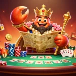 Experience seamless Raja game login with golden crab emperor and vibrant casino elements.