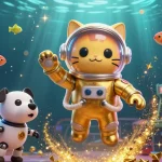 Experience the thrill of ysl's colorful slot games with a space-themed illustration showcasing a fun astronaut cat and exciting game elements.