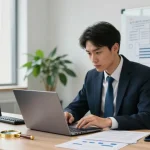 Professional analyzing asset tracing techniques in a modern office