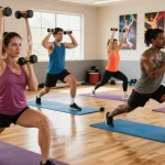 Group workout session emphasizing Deus Medical Steroids for enhanced performance and bodybuilding.