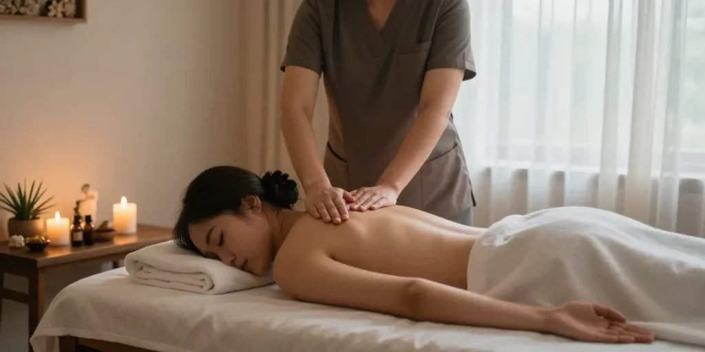 연수구출장안마 전문 마사지 서비스 제공하는 모습