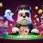 Experience the excitement of ombak126 slot with thrilling characters in a vibrant casino scene.