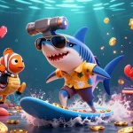 Experience the exciting world of gaming with this vibrant online magazine illustration featuring playful characters in a colorful casino atmosphere.